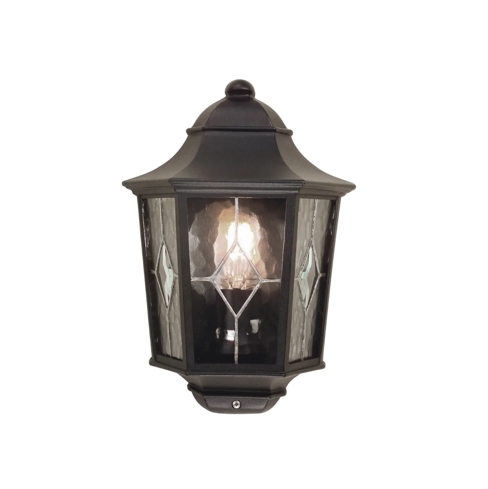 Aplique de exterior Norfolk, media farol, negra, IP43