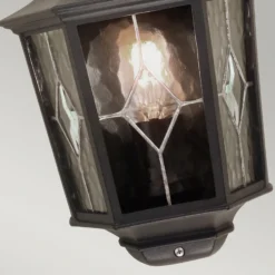 Aplique de exterior Norfolk, media farol, negra, IP43