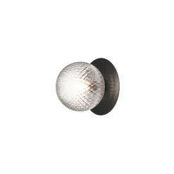 Aplique de exterior Nuura Liila, Ø 16 cm, negro/transparente