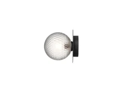 Aplique de exterior Nuura Liila, Ø 16 cm, negro/transparente