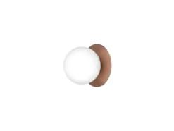 Aplique de exterior Nuura Liila, Ø 16 cm, bronce/ópalo