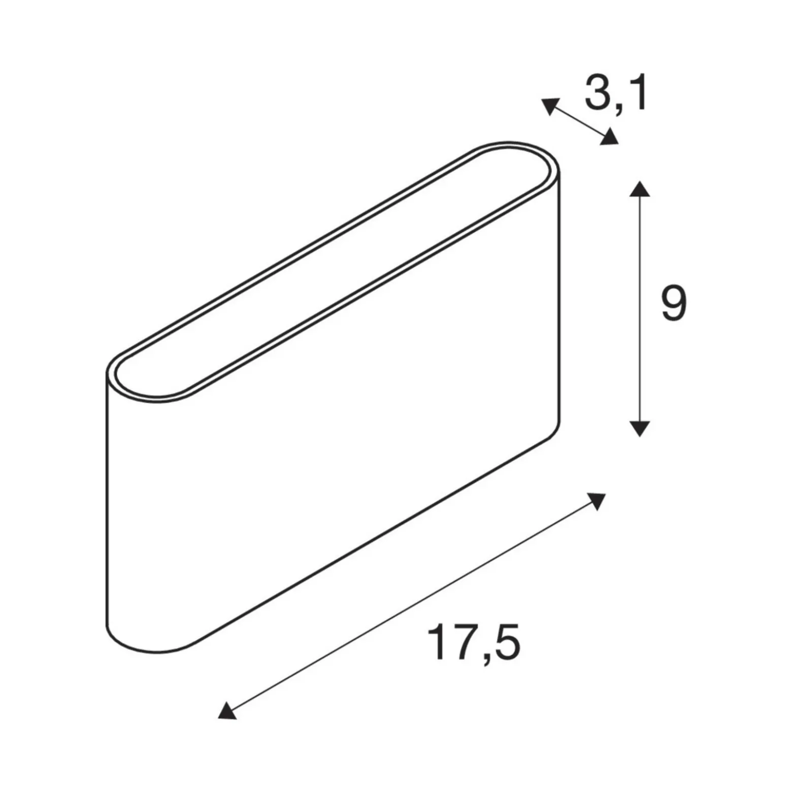 Aplique de exterior ovalada SLV up/down CCT 17,5 cm blanca