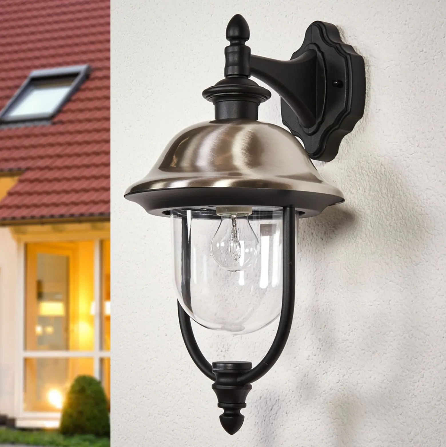 Aplique de exterior Parma, metal, portalámpara inferior, E27, IP43