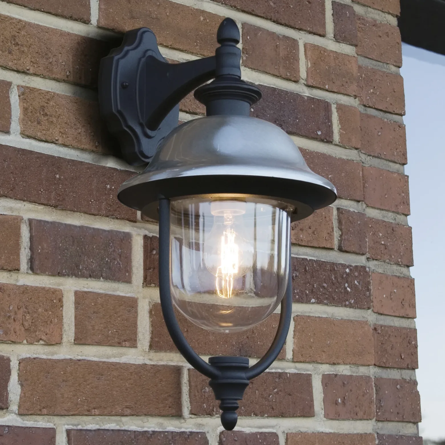 Aplique de exterior Parma, metal, portalámpara inferior, E27, IP43