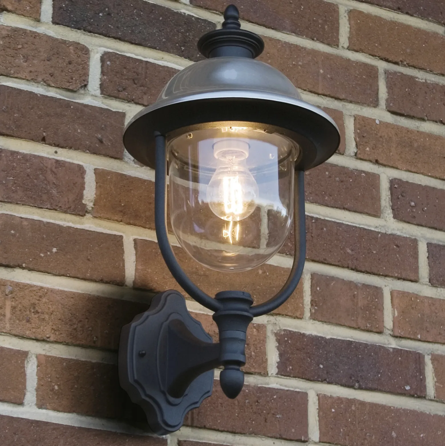 Aplique de exterior Parma, metal, portalámpara superior, E27, IP43