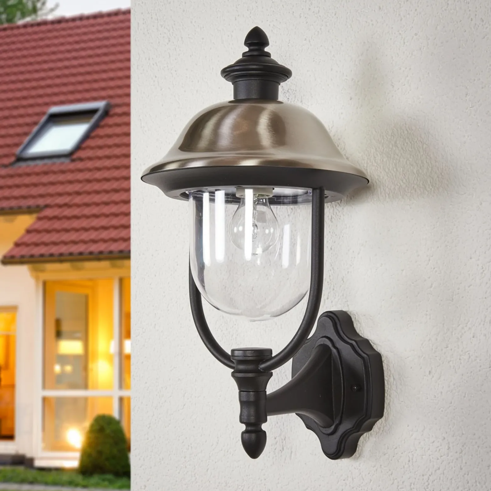 Aplique de exterior Parma, metal, portalámpara superior, E27, IP43