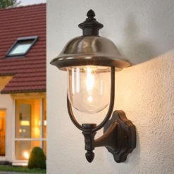Aplique de exterior Parma, metal, portalámpara superior, E27, IP43