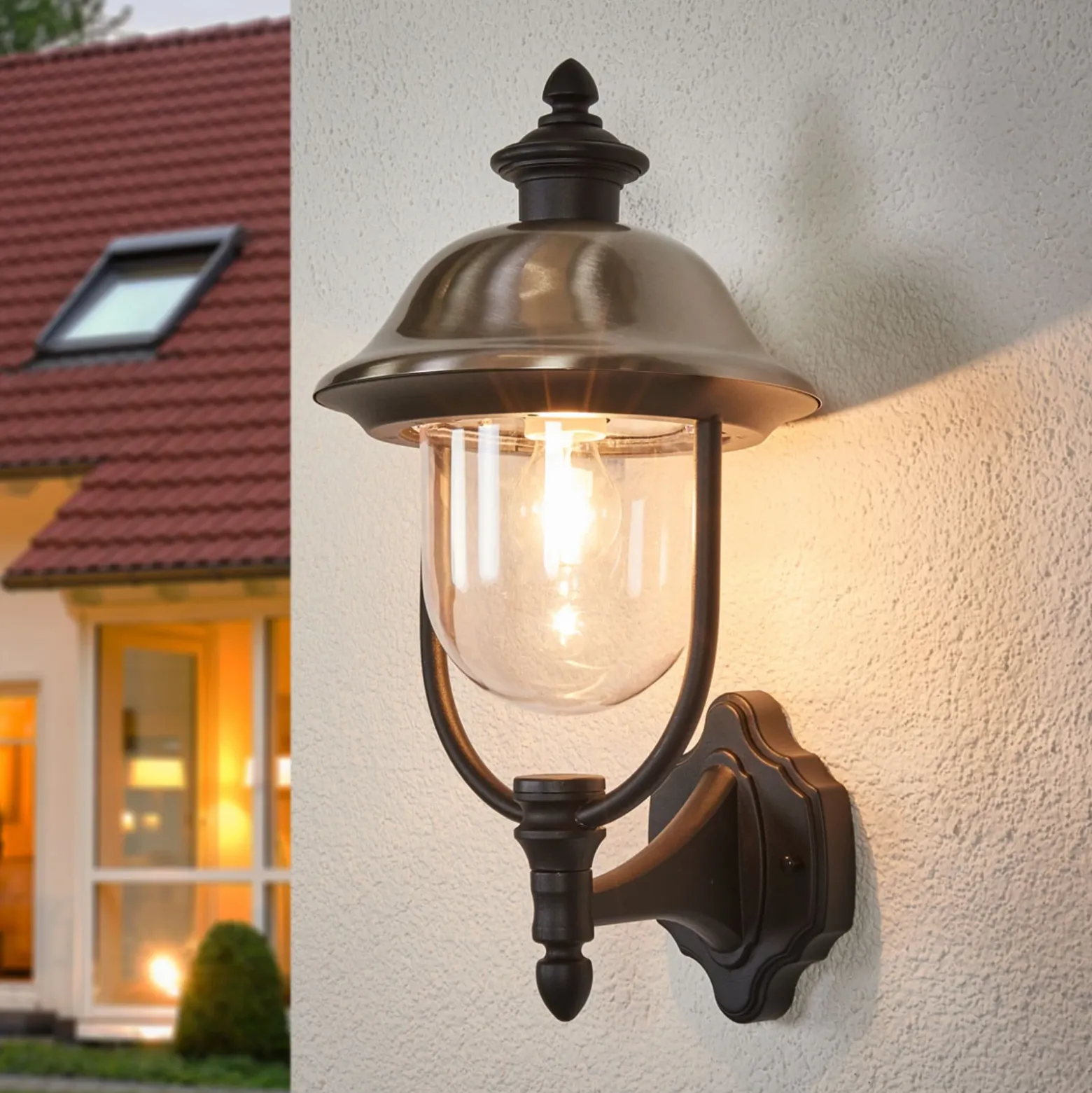 Aplique de exterior Parma, metal, portalámpara superior, E27, IP43