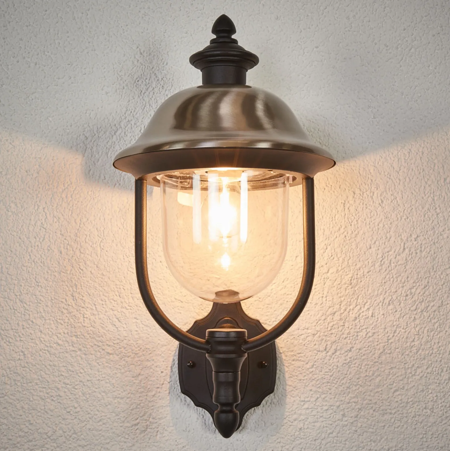 Aplique de exterior Parma, metal, portalámpara superior, E27, IP43