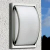 Aplique de exterior Piegare, acero inoxidable, cristal, E27