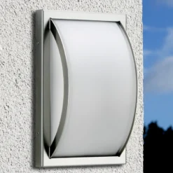 Aplique de exterior Piegare, acero inoxidable, cristal, E27