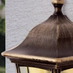 Aplique de exterior Puchberg, directo, negro-oro