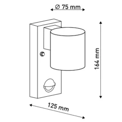 Aplique de exterior Rombe con sensor, 1 luz