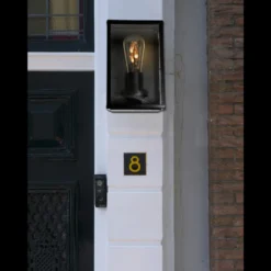 Aplique de exterior SEGULA Classic, acero inoxidable, negro, E27