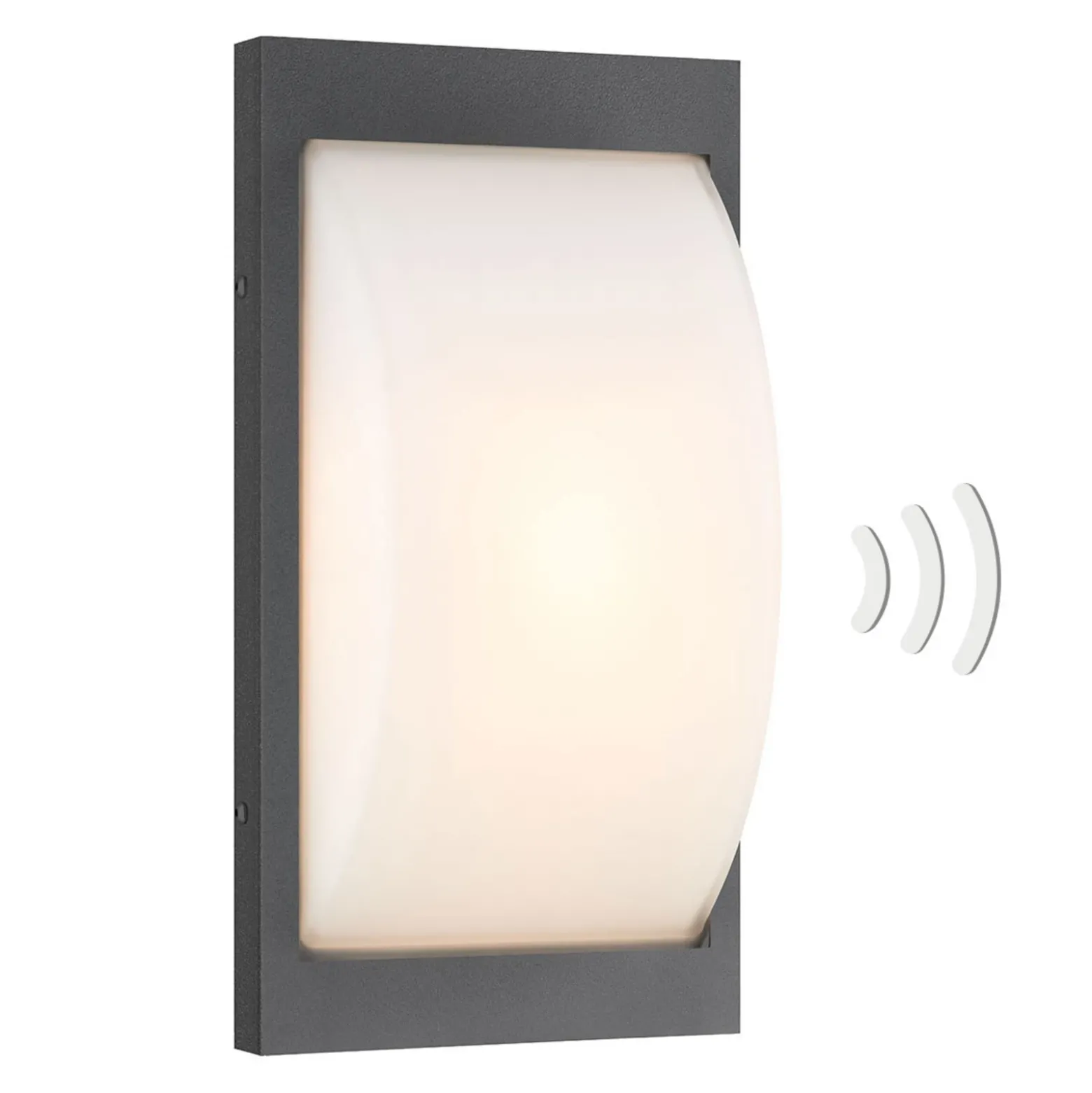 Aplique de exterior 069SEN, sensor, grafito, 33 cm, E27