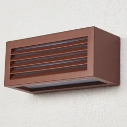 Aplique de exterior SLV Box L E27, marrón óxido