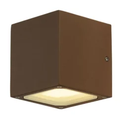 Aplique de exterior SLV Sitra Cube, marrón óxido