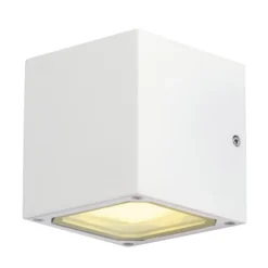Aplique de exterior SLV Sitra Cube, blanco