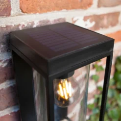 Aplique de exterior solar FLAIR, negra, 29 cm, con sensor, IP44