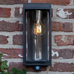 Aplique de exterior solar FLAIR, negra, 29 cm, con sensor, IP44