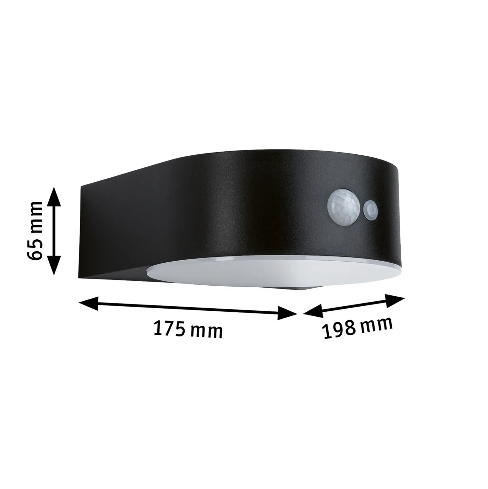 Aplique de exterior solar Paulmann Eileen, negra, con sensor, IP44