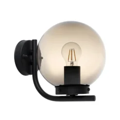 Aplique de exterior Taverna, negro/marrón, saliente de 27 cm