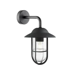 Aplique de exterior Toronto, negro IP44, acero, vidrio, E27