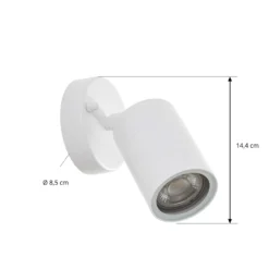 Aplique de exterior Tulimar de PRIOS, 14 cm, blanca, orientable, IP44