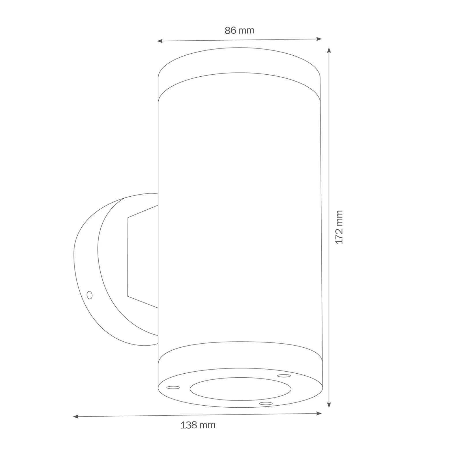 Aplique de exterior 1060 up/down, grafito