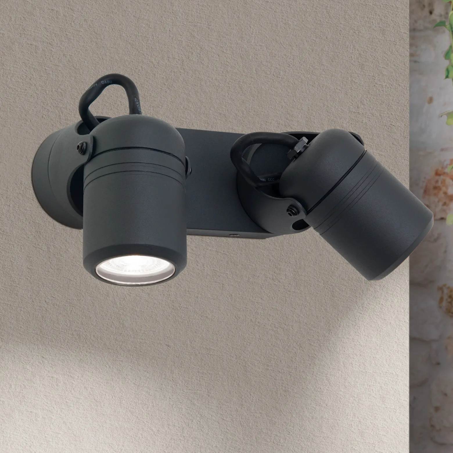 Aplique de exterior Vision, giratorio, 2 luces