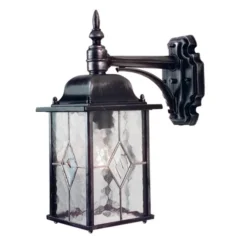 Aplique de exterior Wexford WX2, negro/transparente, cristal/metal