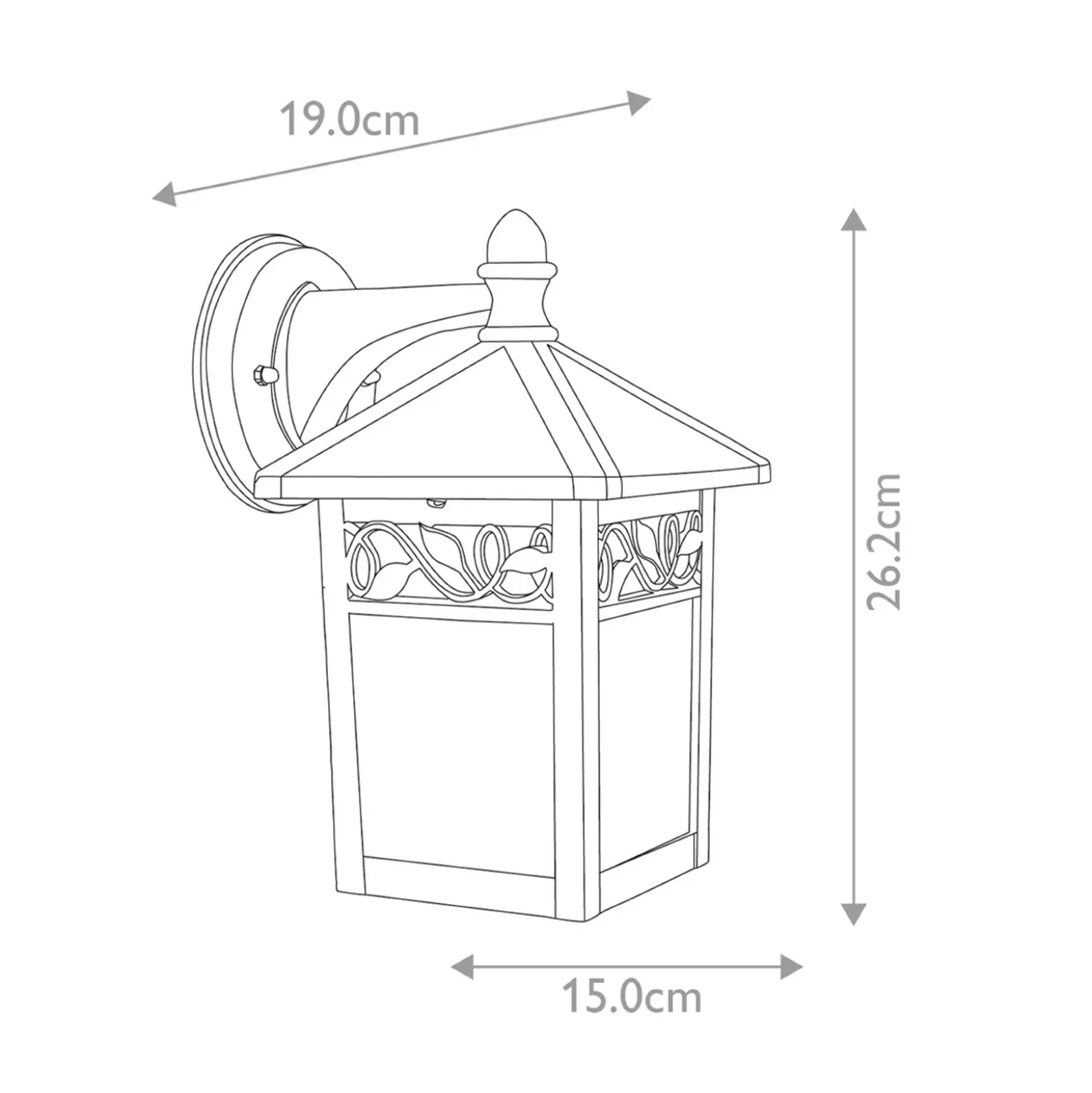 Aplique de exterior Winchcombe, negro/transparente, IP44