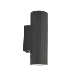 Aplique de pared Christa de Lindby, antracita, hormigón, 25 cm, estriado