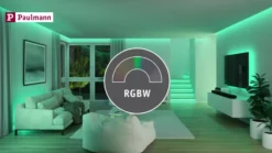 Aplique de pared con sensor inteligente Alara de Paulmann, RGBW antracita IP44