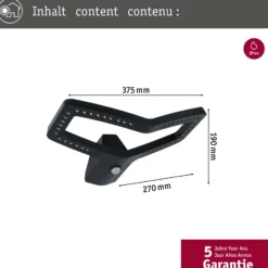 Aplique de pared con sensor inteligente Alara de Paulmann, RGBW antracita IP44