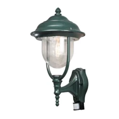 Aplique de pared ext. Parma, sensor de mov., verde