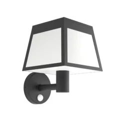 Aplique de pared LED Altilia, negro, plástico, sensor