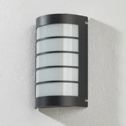 Aplique de pared LED Aqua Marco acero inoxidable antracita rejilla sensor