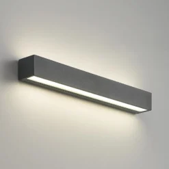 Aplique de pared LED Arcchio Lengo, 50 cm, 2 luces, antracita, CCT