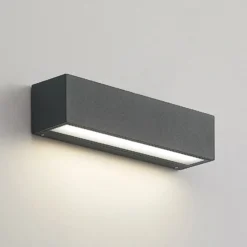 Aplique de pared LED Arcchio Lengo, 25 cm, 1 luz, antracita, CCT