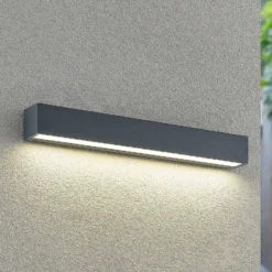 Aplique de pared LED Arcchio Lengo, 50 cm, 1 luz, antracita, CCT