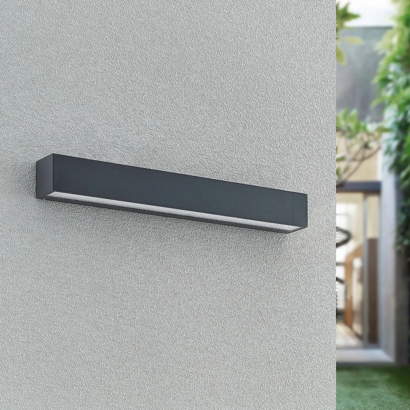 Aplique de pared LED Arcchio Lengo, 50 cm, 1 luz, antracita, CCT