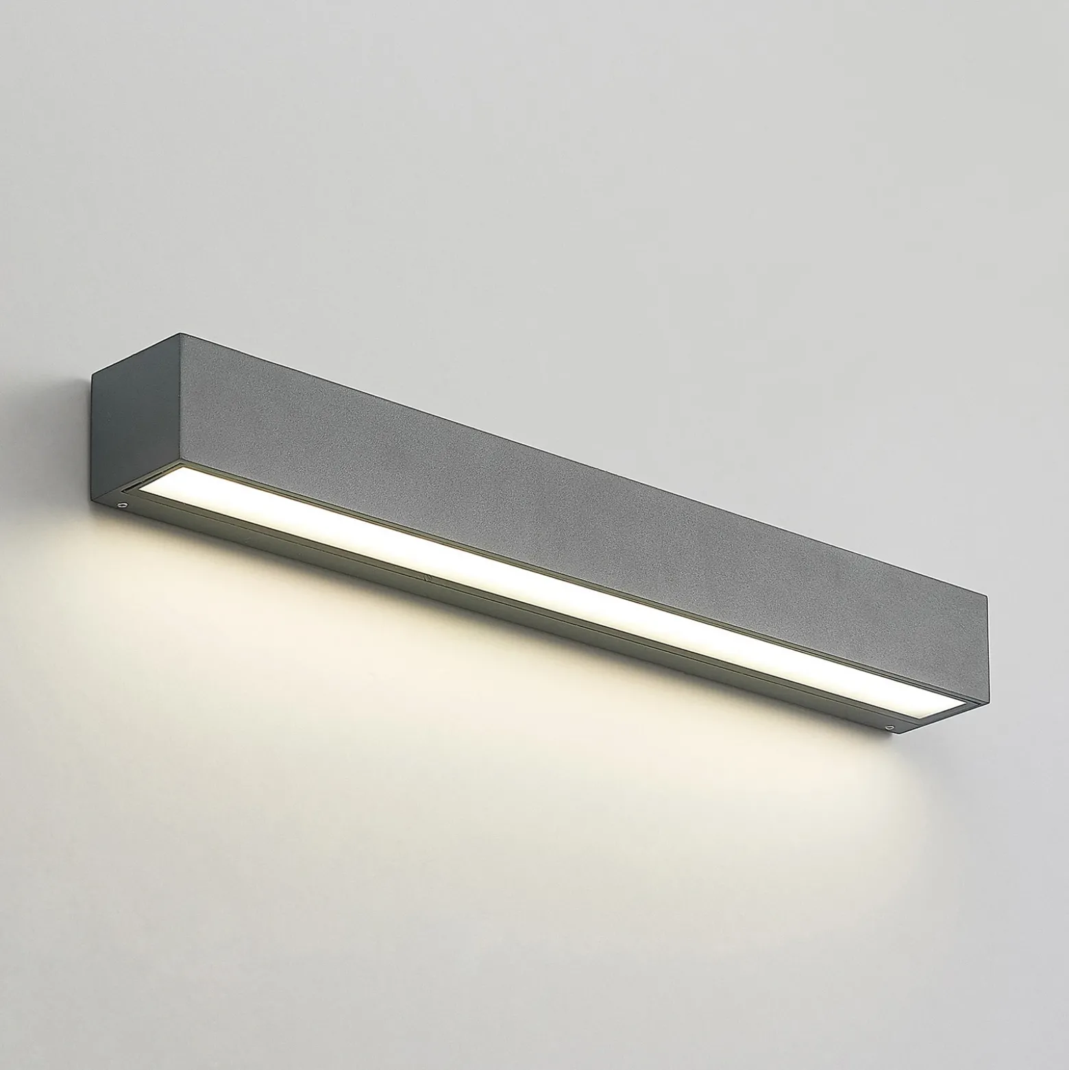 Aplique de pared LED Arcchio Lengo, 50 cm, 1 luz, antracita, CCT