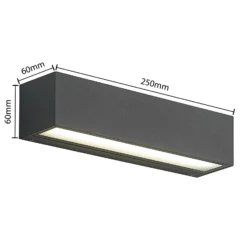 Aplique de pared LED Arcchio Lengo, 25 cm, 2 luces, antracita, CCT
