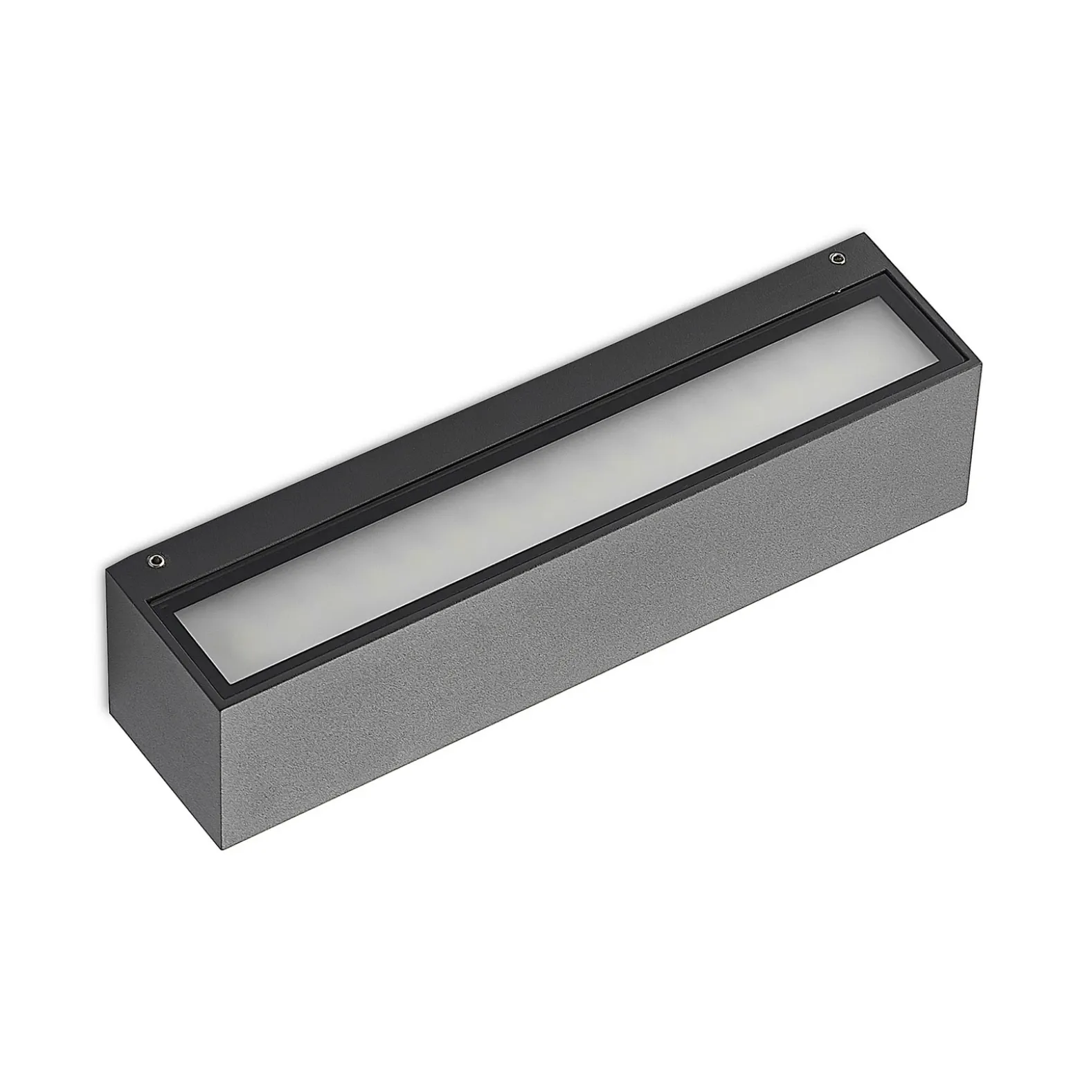 Aplique de pared LED Arcchio Lengo, 25 cm, 2 luces, antracita, CCT