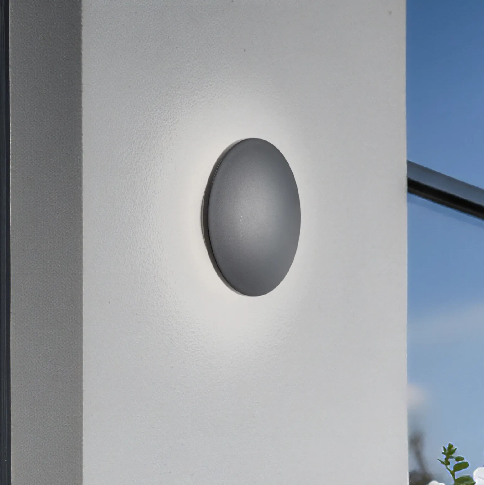Aplique de pared LED Aria M, negro, aluminio, Ø 18 cm
