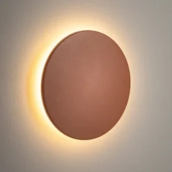 Aplique de pared LED Aria M, rojo ladrillo, aluminio, Ø 18 cm