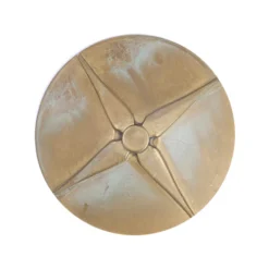 Aplique de pared LED Aura Disk, saliente de 12,5 cm, latón antiguo, IP65