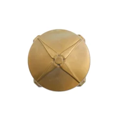 Aplique de pared LED Aura Disk, saliente de 12,5 cm, latón antiguo, IP65