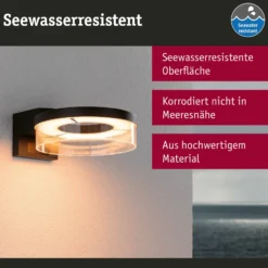 Aplique de pared LED Capera de Paulmann, antracita, CCT, IP44